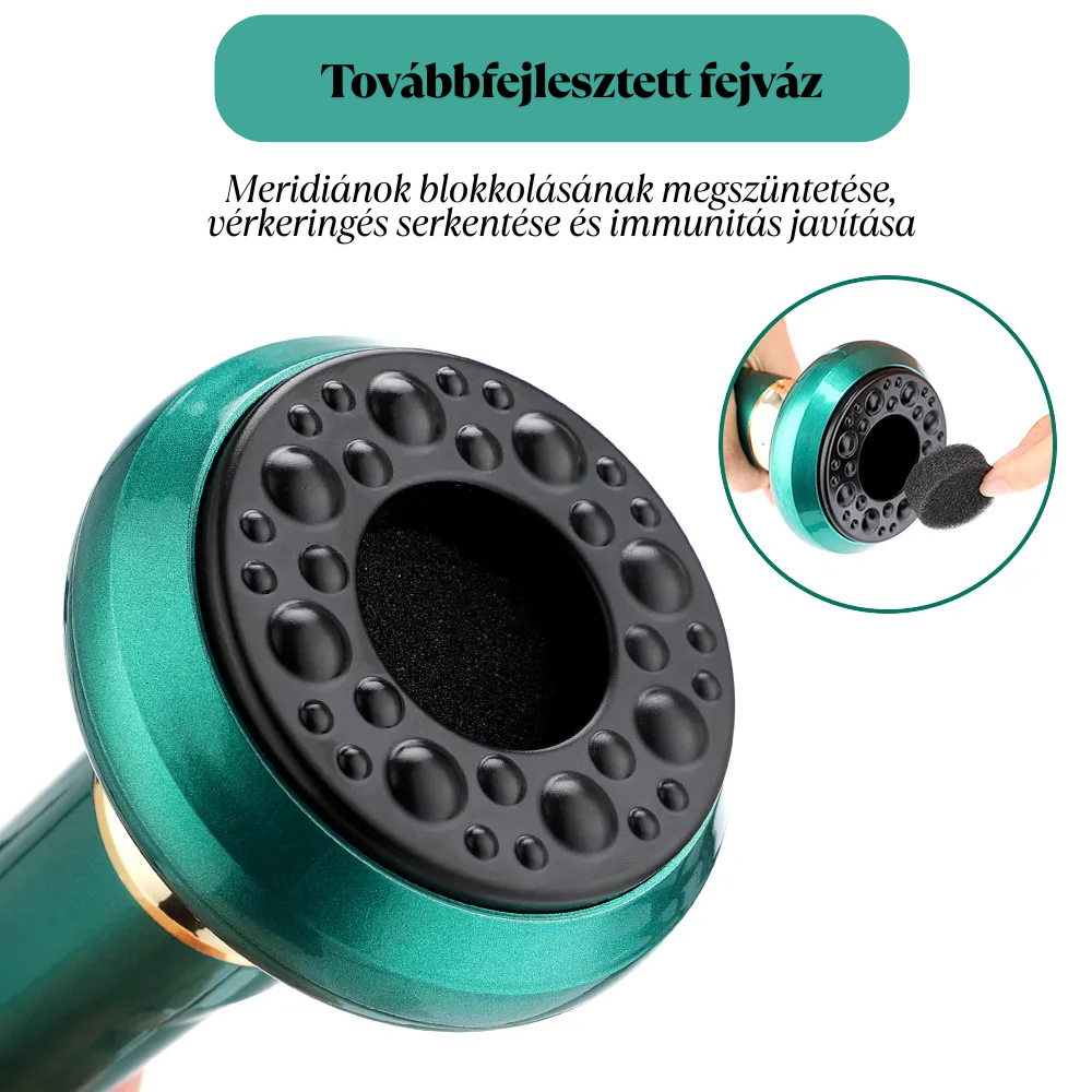 Intelligens elektromos köpölyöző készülék – 3 az 1-ben masszázs, kaparás és infrás terápia