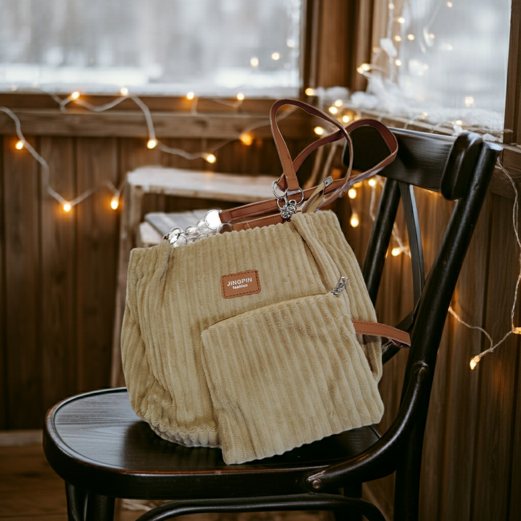 Bársony Láncos Hónaljtáska és Válltáska szett