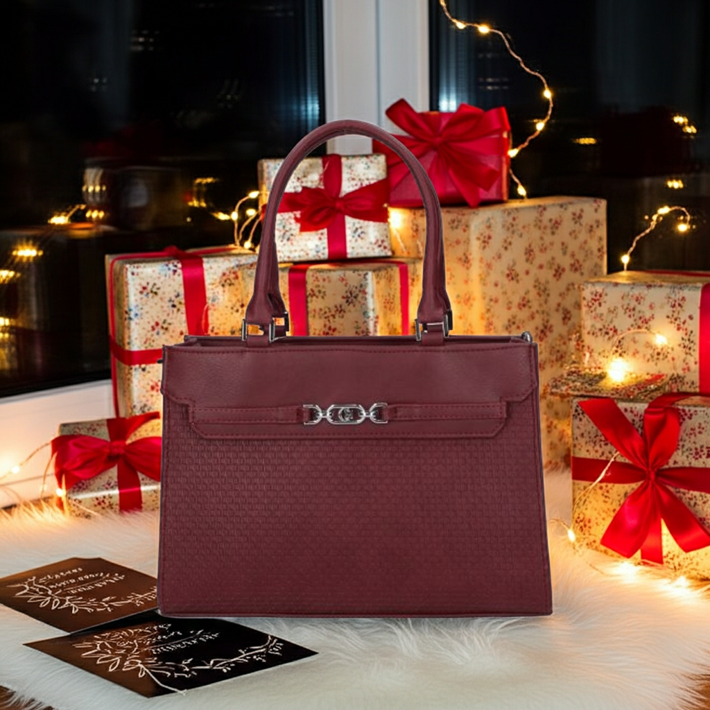 Chiara rostbőr Zoja kézitáska - bordó