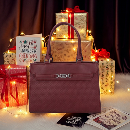 Chiara rostbőr Zoja kézitáska - bordó