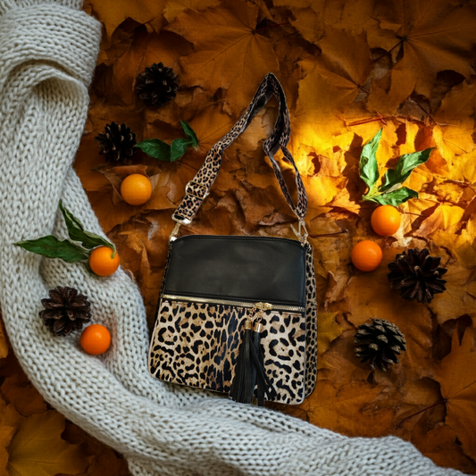 Elegáns Leopárdmintás Keresztpántos Női Táska