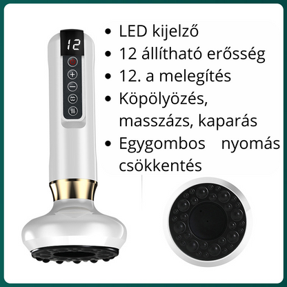 Intelligens elektromos köpölyöző készülék – 3 az 1-ben masszázs, kaparás és infrás terápia