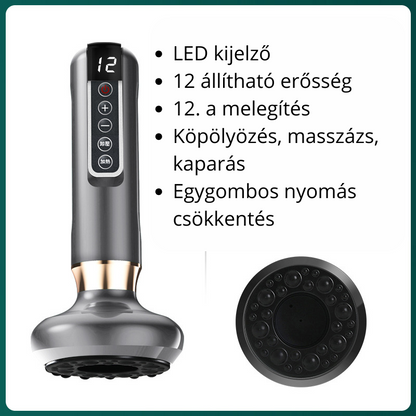 Intelligens elektromos köpölyöző készülék – 3 az 1-ben masszázs, kaparás és infrás terápia